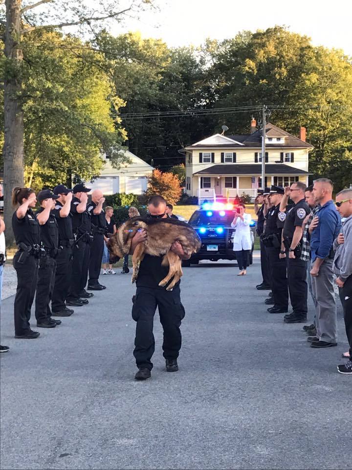 Police Honor Cancer-Stricken K9 Officer with Loving Sendoff