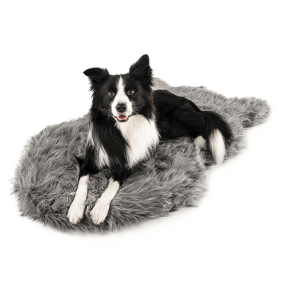 Paw.com x BarkBox PupRug™ Faux Fur Orthopedic Dog Bed - Charcoal Grey