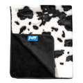 Paw.com x BarkBox PupProtector™ Waterproof Throw Blanket -  Black Faux Cowhide