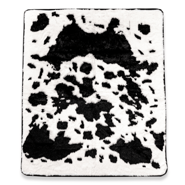 Paw.com x BarkBox PupProtector™ Waterproof Throw Blanket -  Black Faux Cowhide