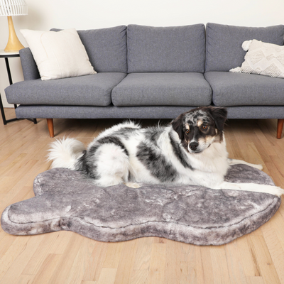 PupRug™ Luxe Faux Fur Orthopedic Dog Bed - Ultra Soft Chinchilla