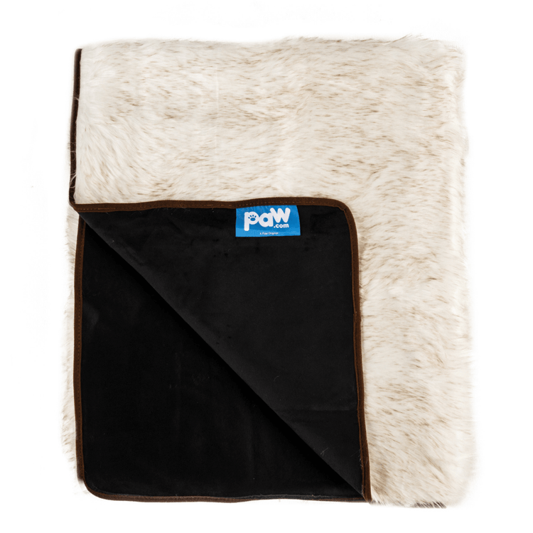 White Faux Fur Blanket on Silo Background