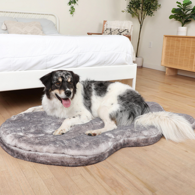 PupRug™ Luxe Faux Fur Orthopedic Dog Bed - Ultra Soft Chinchilla