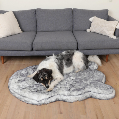 PupRug™ Luxe Faux Fur Orthopedic Dog Bed - Ultra Plush Arctic Fox