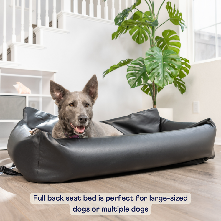 PupProtector™ Faux Leather Memory Foam Dog Car Bed -  Black