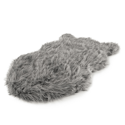 Paw.com x BarkBox PupRug™ Faux Fur Orthopedic Dog Bed - Charcoal Grey