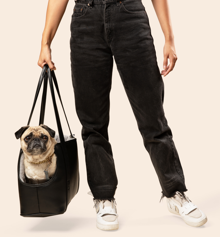 PupTote™ 3-in-1 Faux Leather Dog Carrier Bag - Black