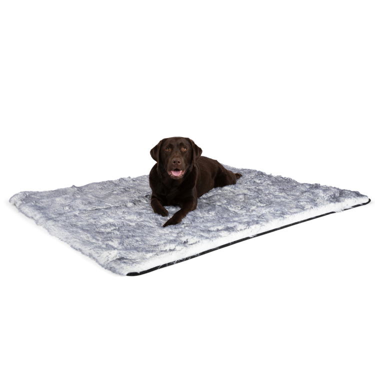 PupRug™ Luxe Orthopedic Runner Bed + Matching Waterproof Blanket  Bundle - Ultra Plush Arctic Fox