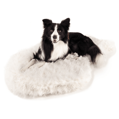 Paw.com x BarkBox PupRug™ Faux Fur Orthopedic Dog Bed - Polar White