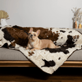 Paw.com x BarkBox PupProtector™ Waterproof Throw Blanket - Brown Faux Cowhide