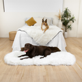 PupRug™ Orthopedic Runner Bed + Matching Waterproof Blanket Bundle - Polar White