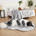 PupRug™ Luxe Orthopedic Bed + Matching Waterproof Blanket  Bundle - Ultra Plush Arctic Fox