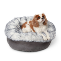 PupPouf™ Luxe Faux Fur Donut Dog Bed - Ultra Plush Arctic Fox