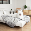 PupRug™ Luxe Orthopedic Runner Bed + Matching Waterproof Blanket  Bundle - Ultra Plush Arctic Fox