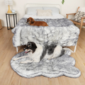 PupRug™ Luxe Orthopedic Bed + Matching Waterproof Blanket  Bundle - Ultra Plush Arctic Fox