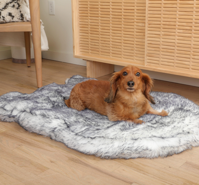 PupRug™ Luxe Faux Fur Orthopedic Dog Bed - Ultra Plush Arctic Fox