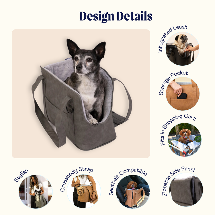 PupTote™ 3-in-1 Faux Leather Dog Carrier Bag 2.0 - Camel