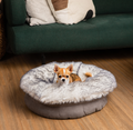 PupPouf™ Luxe Faux Fur Donut Dog Bed - Ultra Plush Arctic Fox