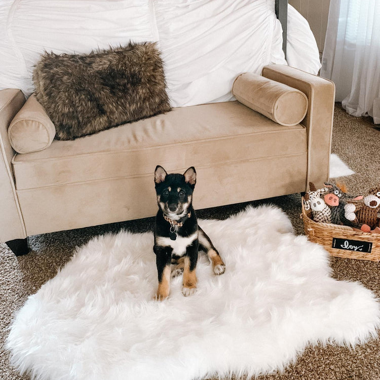 Paw.com x BarkBox PupRug™ Faux Fur Orthopedic Dog Bed - Polar White