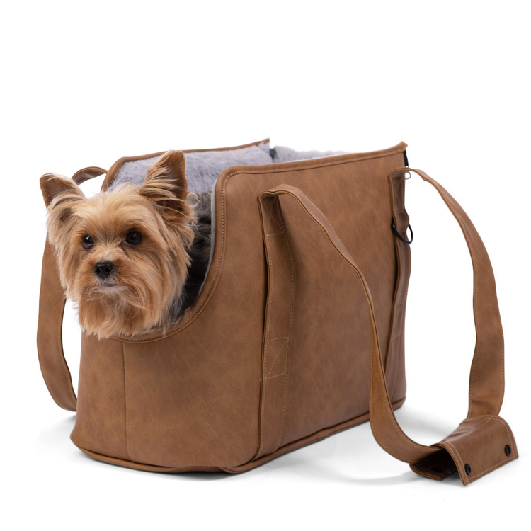 PupTote™ 3-in-1 Faux Leather Dog Carrier Bag 2.0 - Camel