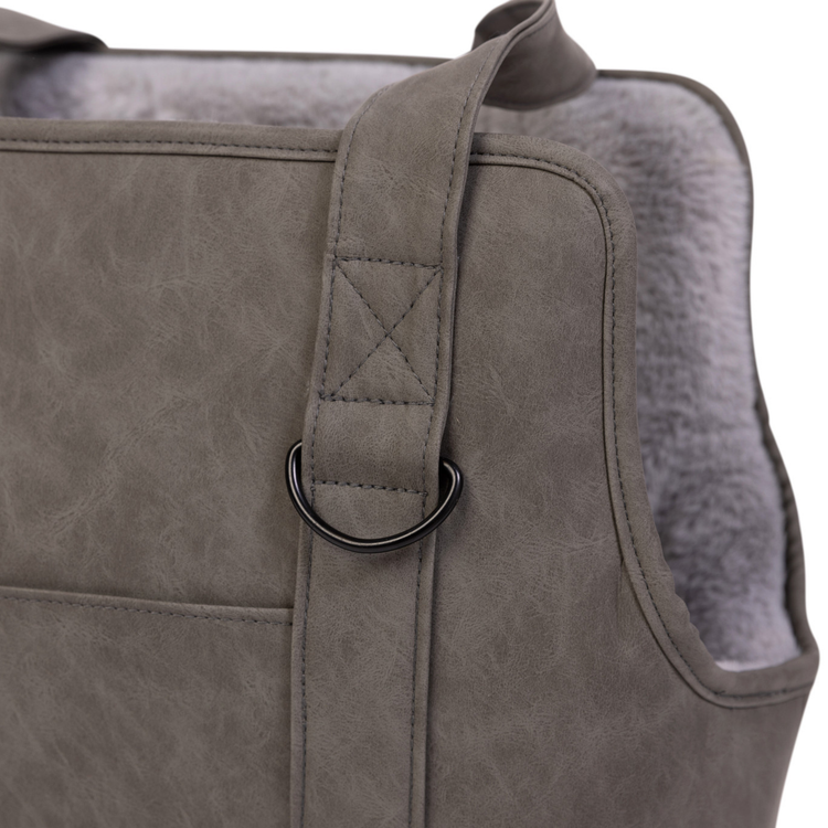 PupTote™ 3-in-1 Faux Leather Dog Carrier Bag 2.0 - Slate Grey