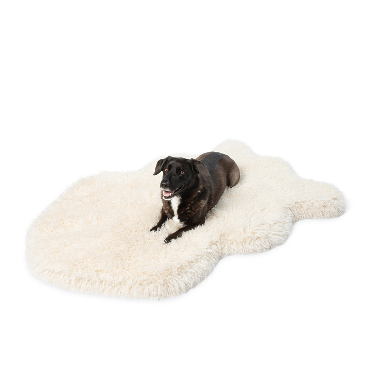 PupRug™ Luxe Faux Fur Orthopedic Dog Bed Cover - Plush Sheep Ivory (Bed Not Included)