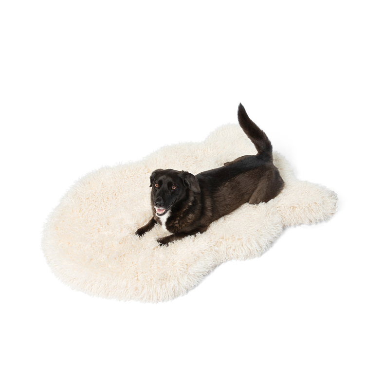 PupRug™ Luxe Faux Fur Orthopedic Dog Bed - Plush Sheep Ivory