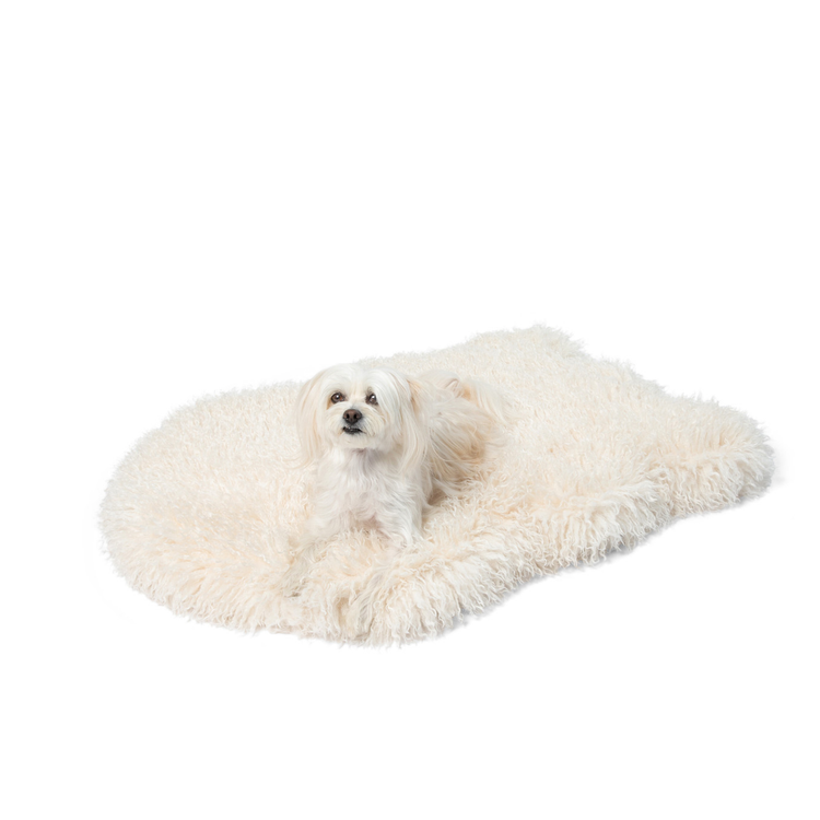 PupRug™ Luxe Faux Fur Orthopedic Dog Bed - Plush Sheep Ivory