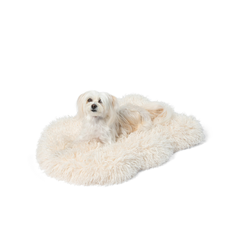 PupRug™ Luxe Faux Fur Orthopedic Dog Bed Cover - Plush Sheep Ivory (Bed Not Included)