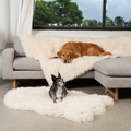 PupRug™ Luxe Faux Fur Orthopedic Dog Bed - Plush Sheep Ivory