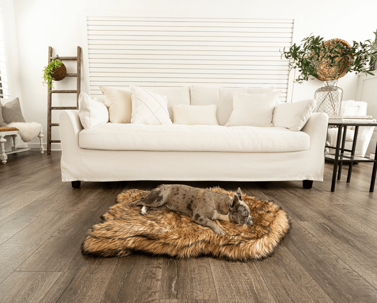 Paw.com x BarkBox PupRug™ Faux Fur Orthopedic Dog Bed - Sable Tan