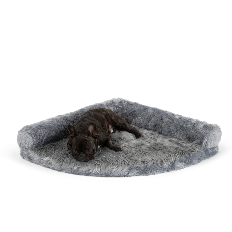 PupRug™ Memory Foam Corner Dog Bed - Charcoal Grey