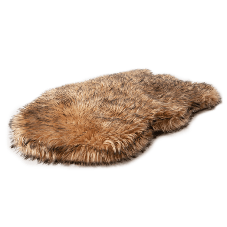 PupRug™ Faux Fur Orthopedic Dog Bed Cover - Curve Sable Tan (Bed Not Included)