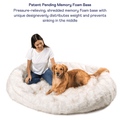 PupCloud™ Human-Size Faux Fur Memory Foam Dog Bed - White with Brown Accents