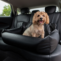 PupProtector™ Faux Leather Memory Foam Dog Car Bed -  Black