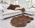 Labrador retriever on brown faux fur blanket