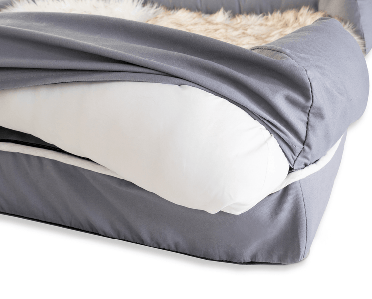 PupLounge™ Memory Foam Dog Bed Cover - Original Grey (Bed Not Included)