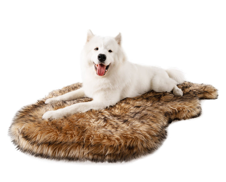 PupRug™ Faux Fur Orthopedic Dog Bed Cover - Curve Sable Tan (Bed Not Included)