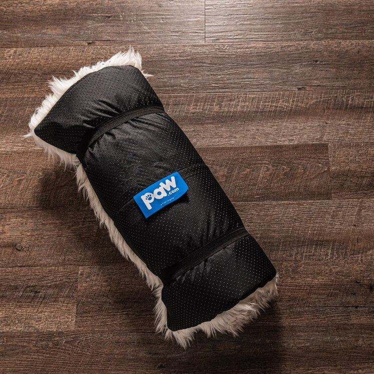 roll-up dog bed with straps