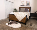 PupRug™ Orthopedic Bed + Matching Waterproof Blanket Bundle - White with Brown Accents