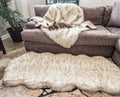 PupRug™ Orthopedic Runner Bed + Matching Waterproof Blanket Bundle - White with Brown Accents