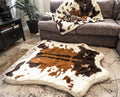 PupRug™ Memory Foam Bed + Matching Waterproof Blanket Bundle - Brown Faux Cowhide