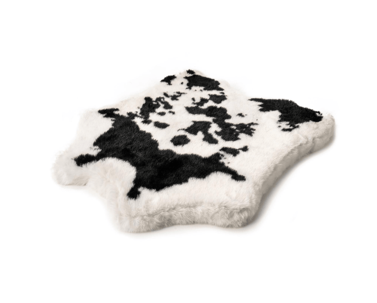 Free PupRug™ Animal Print Memory Foam Dog Bed Cover - Black Faux Cowhide (Bed Not Included)